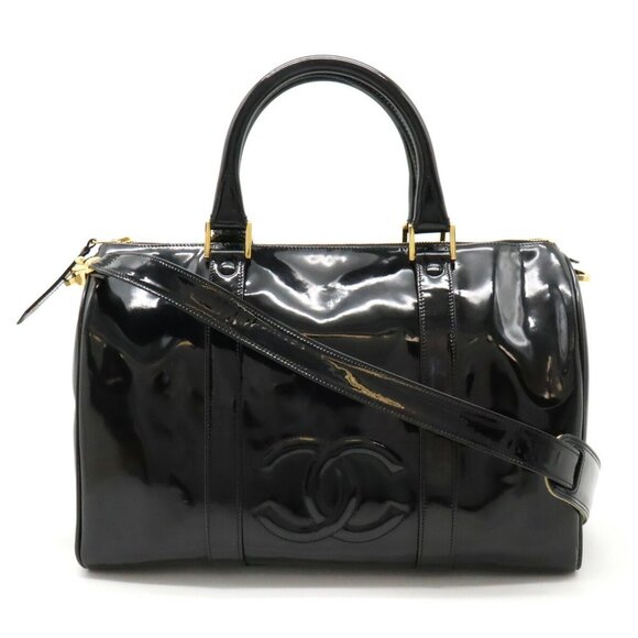 CHANEL Black Leather Coco Mark Shoulder Bag - Picture 1 of 10